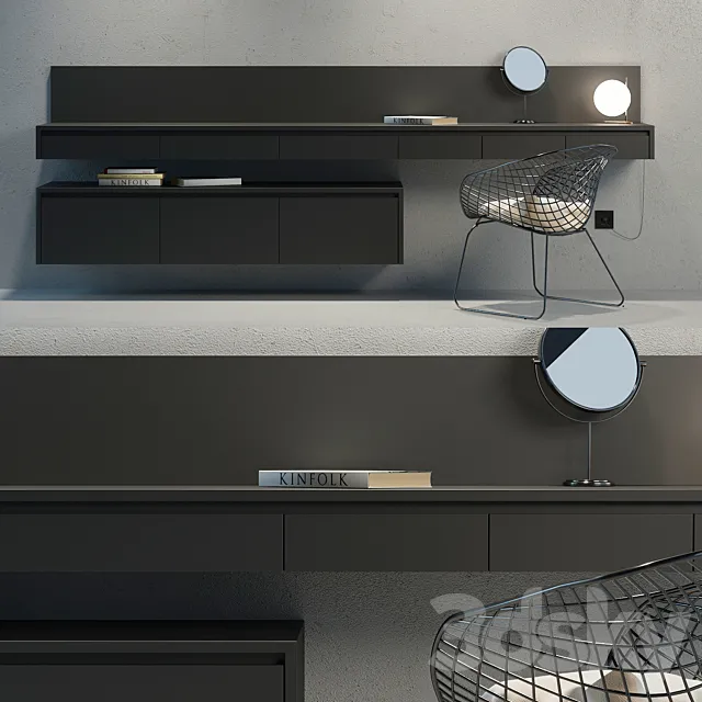 Dressing table and TV dresser 3D Model