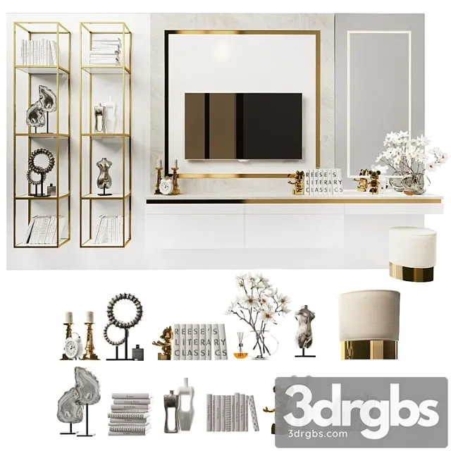 Dressing table and tv stand 8 3D Model Free