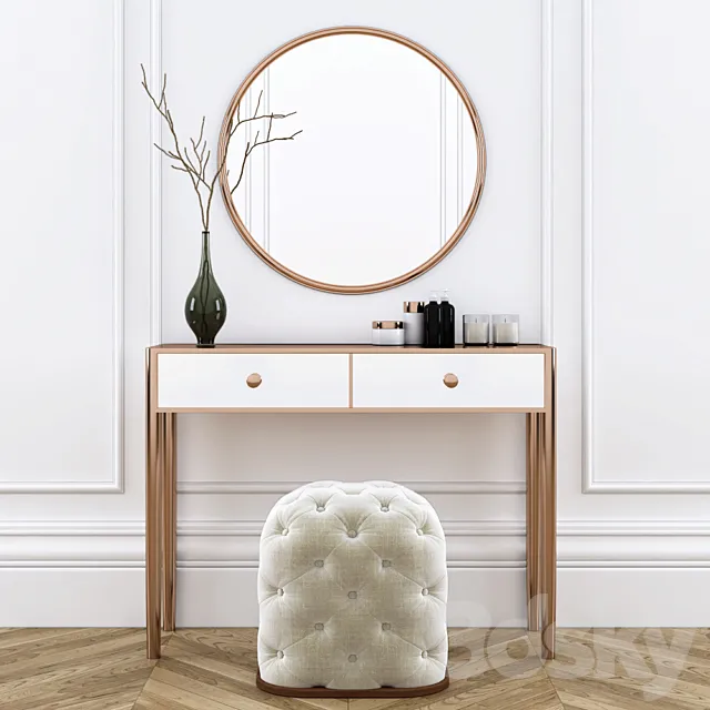 Dressing table with pouf 3DModel