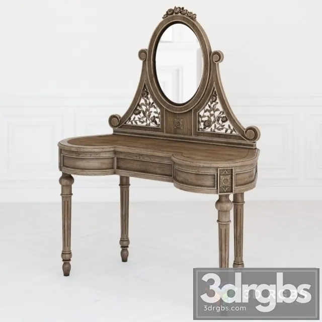 Dressing Table Wonder Wood 3D Model Free