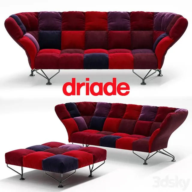 Driade 33 Cuscini Sofa 3D Model