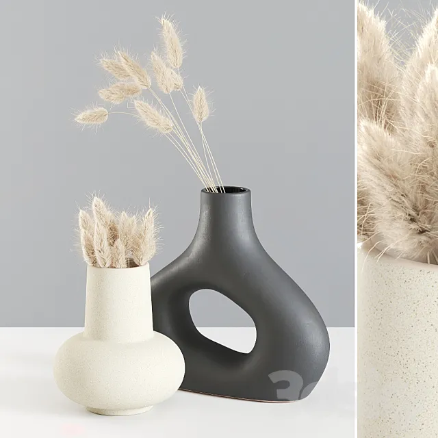 Dried Lagurus Bouquets 02 3DModel