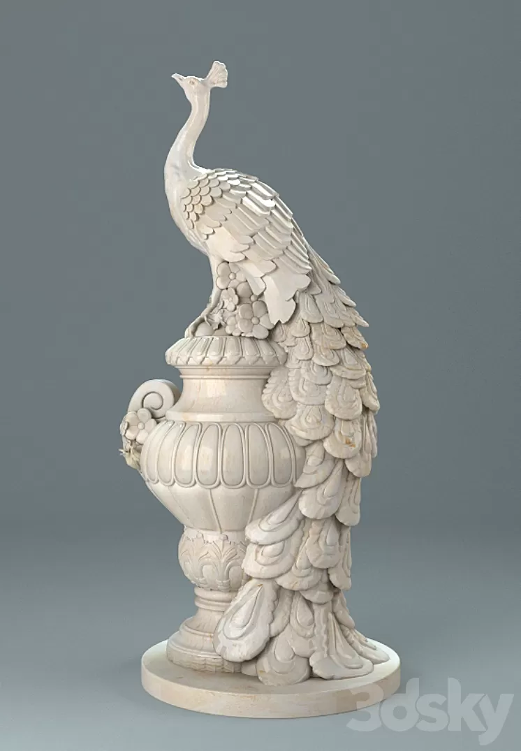 Drinker Peacock. 3D Model