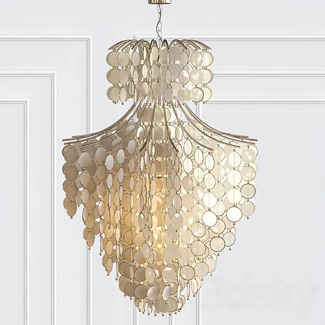 Dripping Capiz 2-Light Chandelier 3DModel