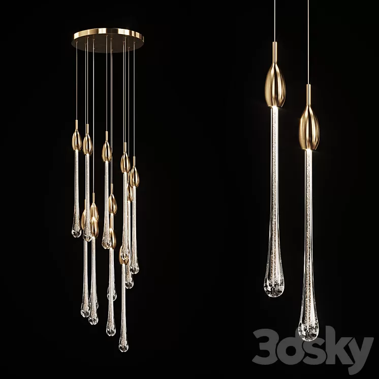 Drop shaped pendant lamp FIAL B 3D Model