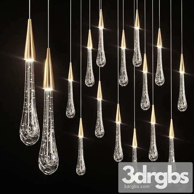 Drop shaped pendant lamp fial light 3D Model Free