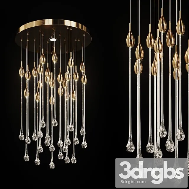 Drop shaped pendant lamp rainy 3D Model Free