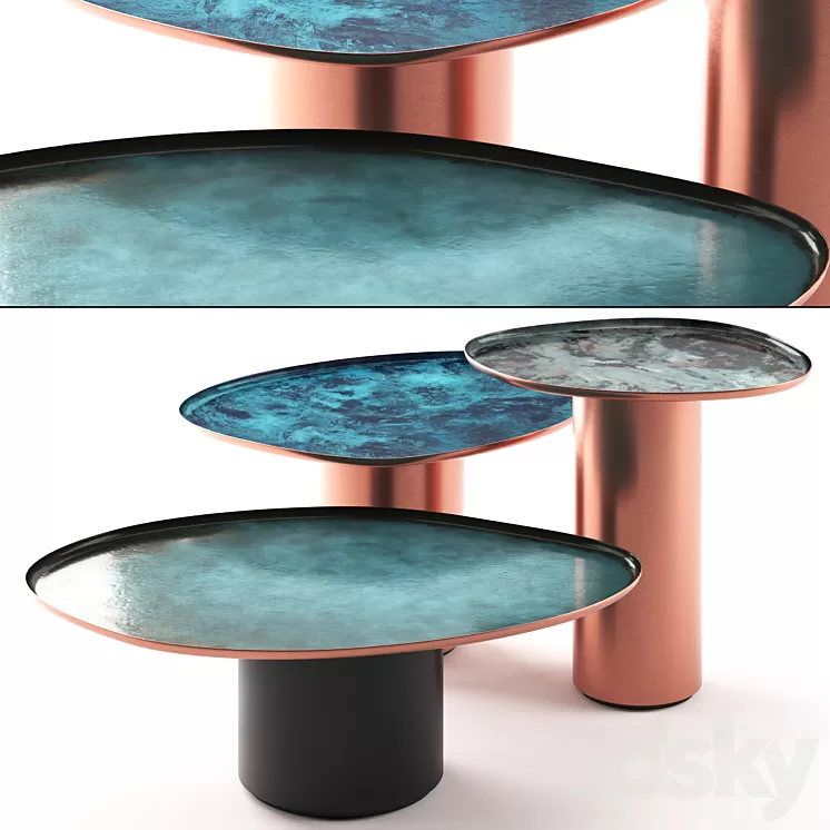 Drops Coffee Table By De Castelli 3D Model Free