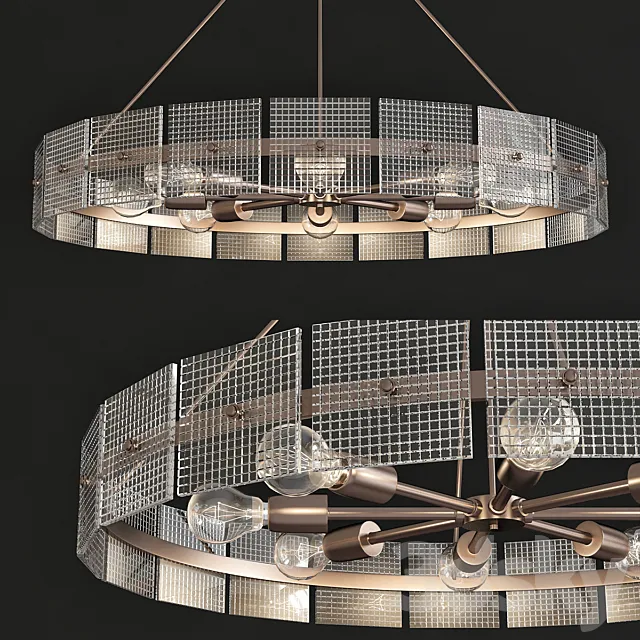 Drum shade chandeliers 3DModel