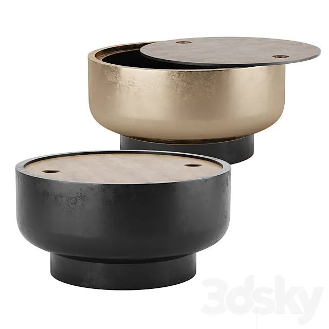 Drum Storage Coffee Table West Elm 3DModel