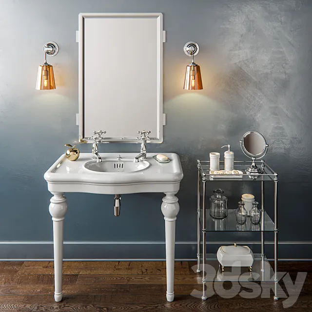 Drummonds - The Single China Windermere Vanity Basin 3DModel