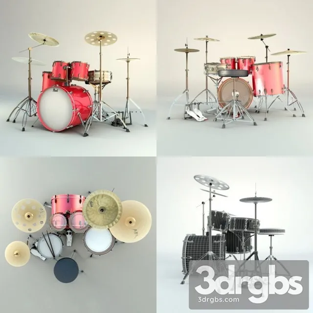 Drumms Set 3D Model Free