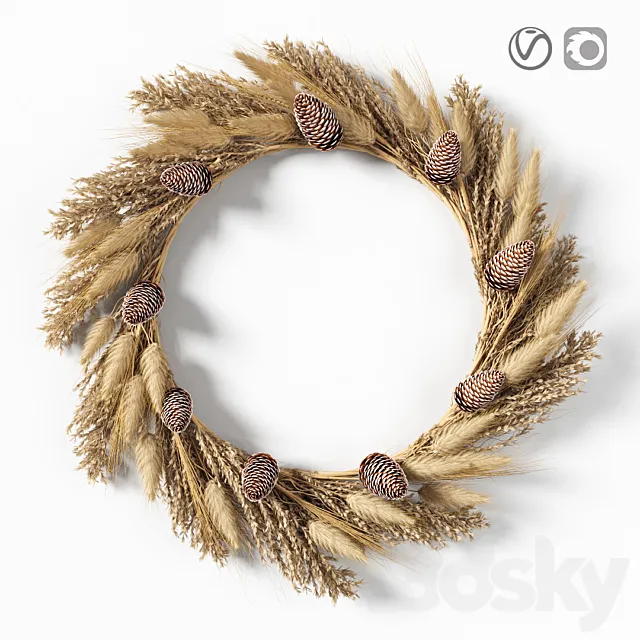 Dry grass wreath 3DModel
