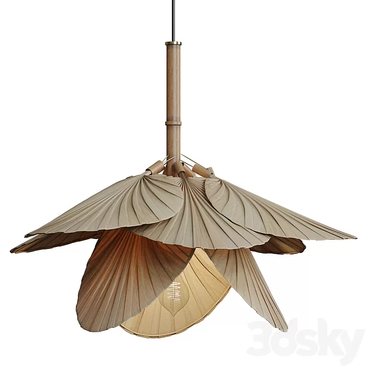 Dry leaf chandelier 3D Model Free
