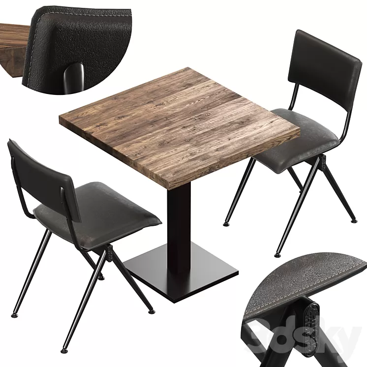 Duchbone Willow Chair and Table 3D Model