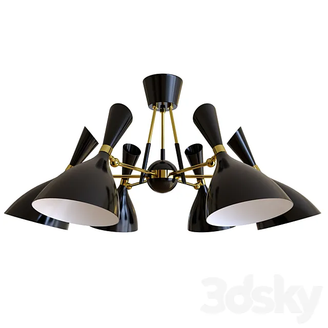 Duke Chandelier 6 black 3D Model