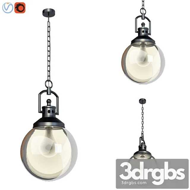 Duke oversized indoor outdoor recycled glass pendant 3D Model Free