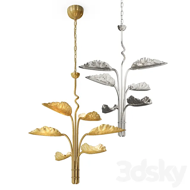 DUMAINE MEDIUM PIERCED LEAF CHANDELIER 3D Model