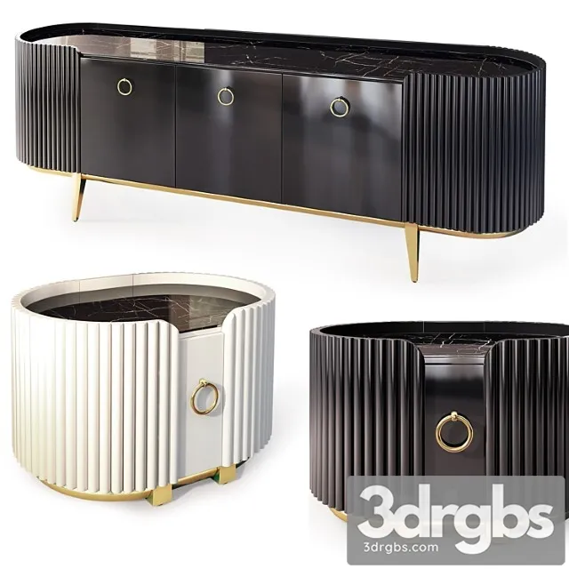 Dumas chest of drawers and bedside table. nightstand sideboard by deprimo 2 3D Model Free