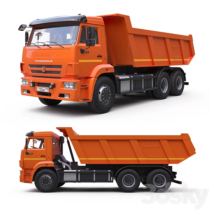 Dump truck on the KAMAZ-65115 chassis. 3D Model