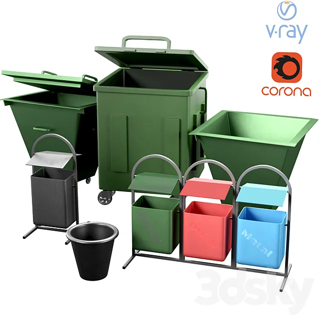 Dumpster set 3D Model