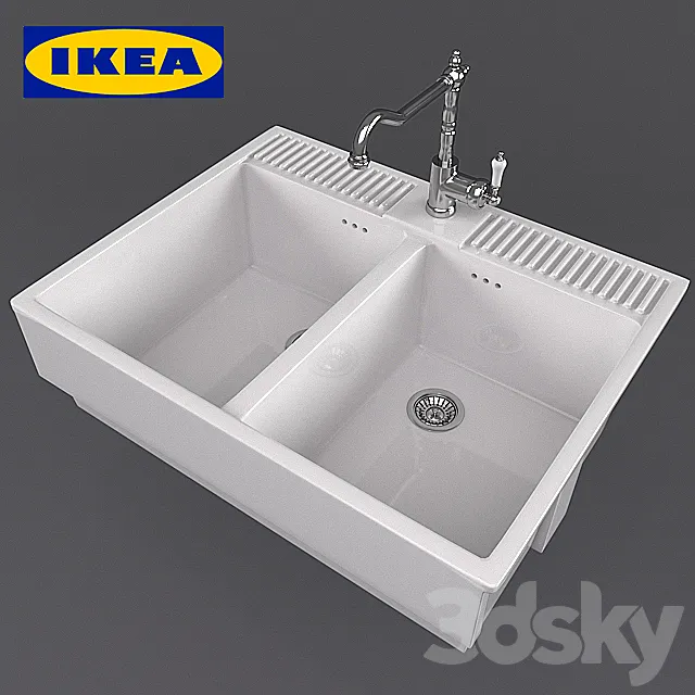 Dumshё double overhead sink 3D Model