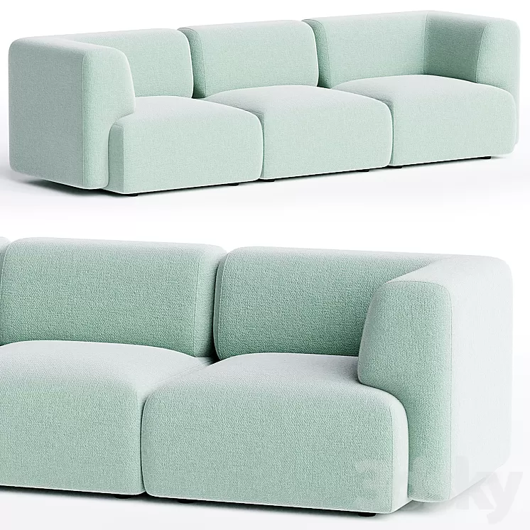 DUO MINI 3 seater sofa By Sancal 3D Model Free