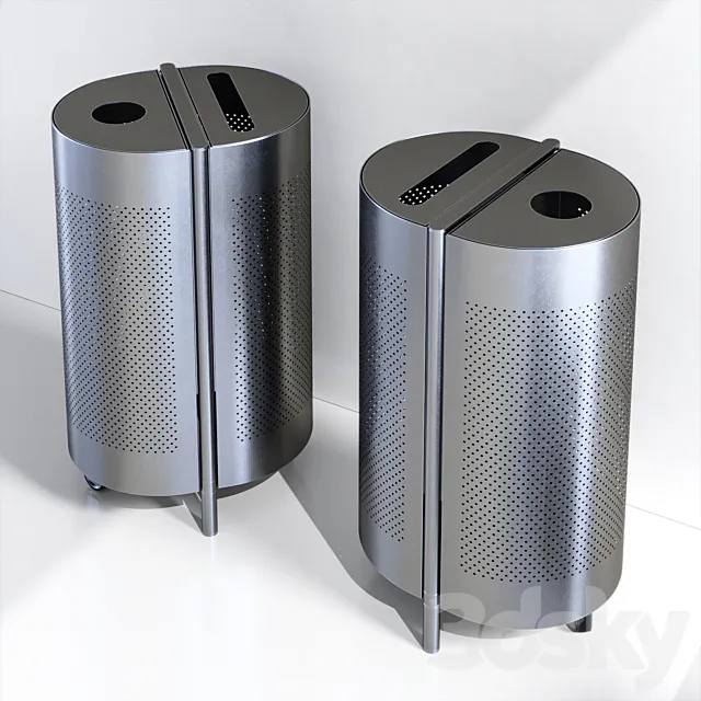 Duo recycling bin by Materia 3D Model