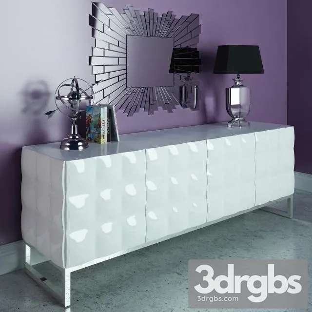 Dupen W 751 White Sideboard 3D Model Free