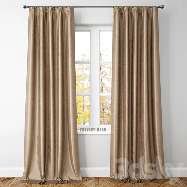 DUPIONI SILK DRAPE-Pottery Barn 3DModel