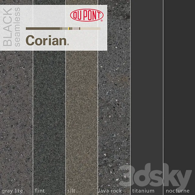 Dupont Corian Kitchen Countertops Black 3 3D Model