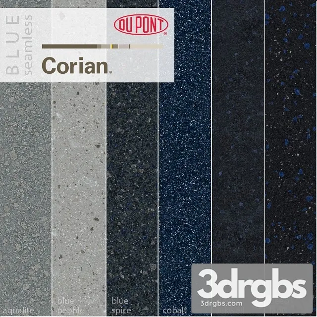 Dupont Corian Kitchen Countertops Blue 1 3D Model Free