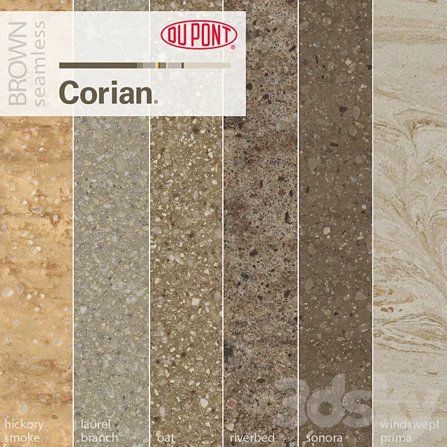 Dupont Corian Kitchen Countertops Brown 1 3D Model
