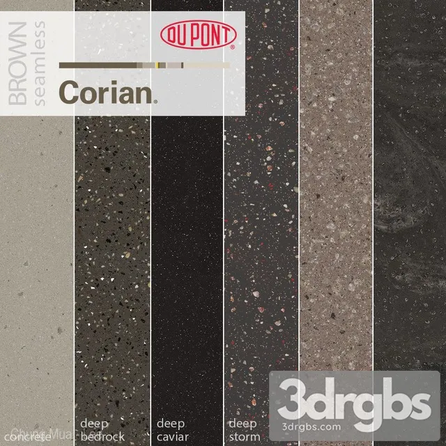 Dupont Corian Kitchen Countertops Brown 3 3D Model Free