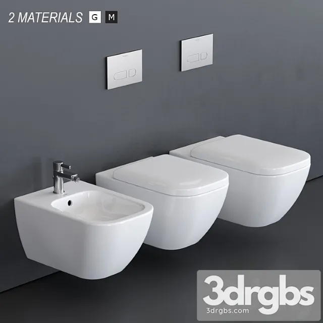 Duravit Happy D2 Wall Hung Wc 3D Model Free