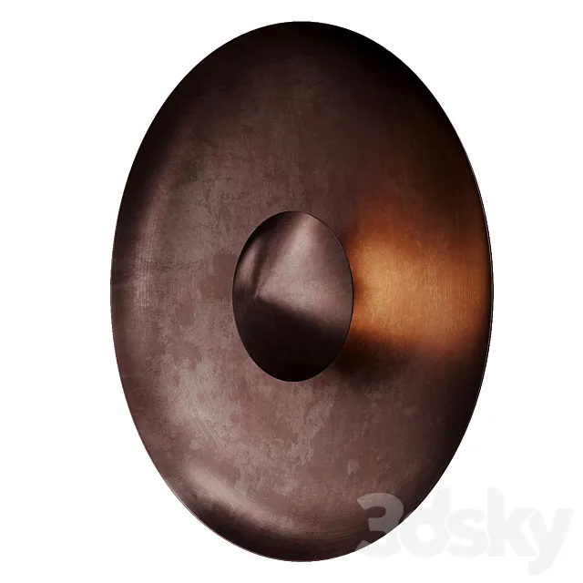 Dusk burned black wall lamp by 101 Copenhagen 3D Model