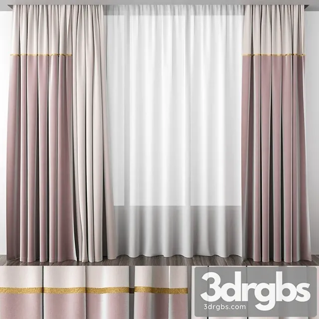 Dusty Rose Curtains 3D Model Download