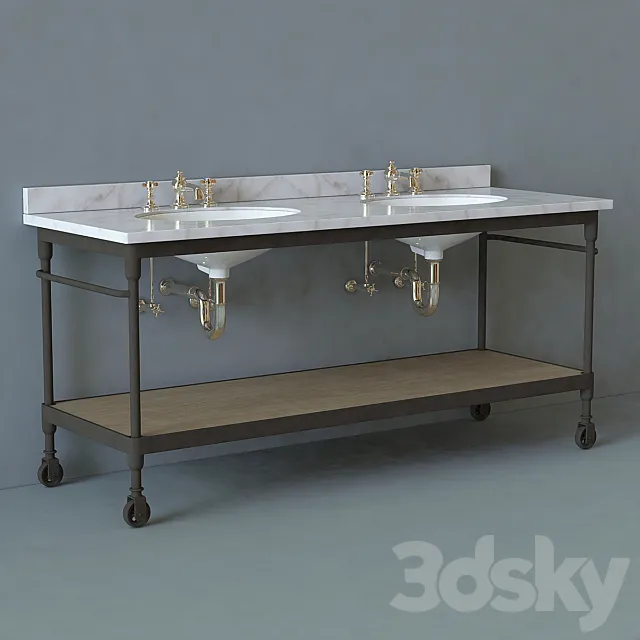 Dutch Industrial Double Washstand 3D Model
