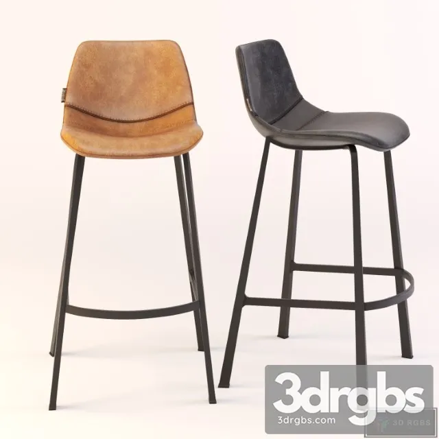 Dutchbone Velvet Upholstered Bar Stools 3D Model Free