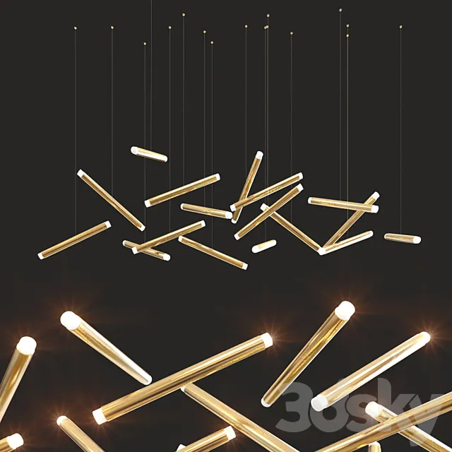 Dutti D0068 Gold Chandelier 3DModel