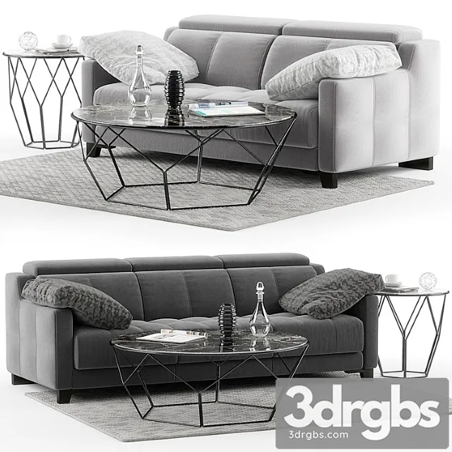 Dvn star gino sofa set 2 3D Model Free