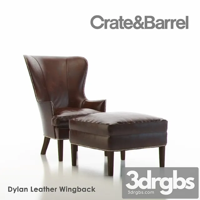 Dylan leather wingback chair 3D Model Free