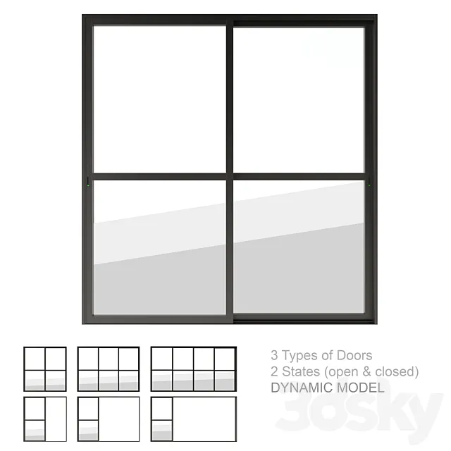 Dynamic Sliding Doors Set 03 3DModel