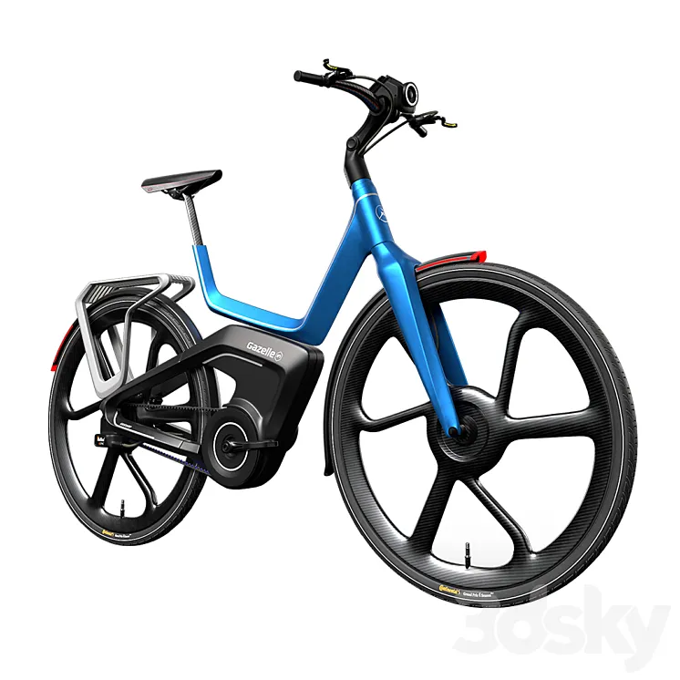 E-Bike Gazelle Blue 3D Model Free