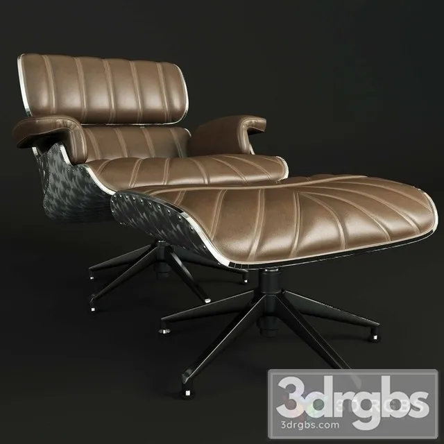 Eames Iron Brown Armchair  3D Model Free
