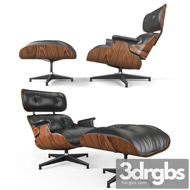 Eames Lounge Chair Ottoman 3D Model Free