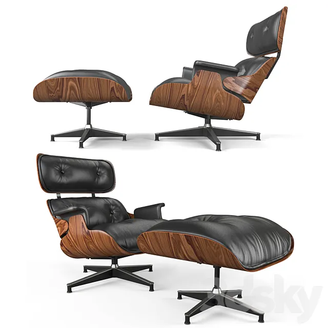 eames lounge chair & ottoman 3D Model