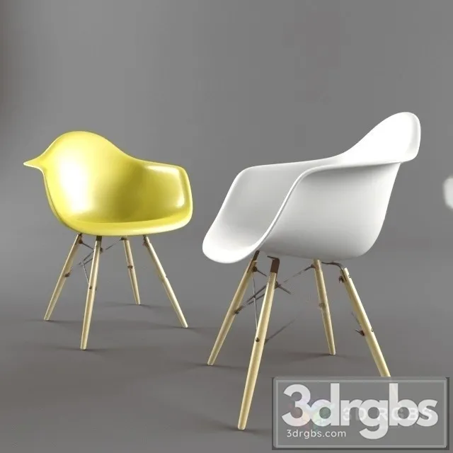 Eames Plastic Arm Chair DAW Chair Vitra (2) 3D Model Free
