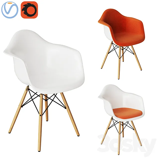 Eames plastic armchair 3D Model