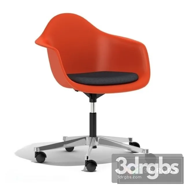 Eames Plastic Armchair PACC Red 3D Model Free